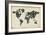 Typography World Map 4-NaxArt-Framed Art Print