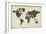 Typography World Map 4-NaxArt-Framed Art Print