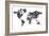 Typography World Map 5-NaxArt-Framed Art Print