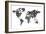 Typography World Map 5-NaxArt-Framed Art Print