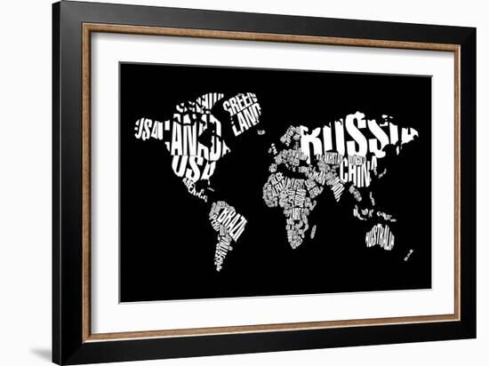 Typography World Map 6-NaxArt-Framed Art Print