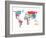 Typography World Map 8-NaxArt-Framed Art Print