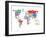 Typography World Map 8-NaxArt-Framed Art Print