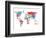 Typography World Map 8-NaxArt-Framed Premium Giclee Print
