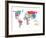 Typography World Map 8-NaxArt-Framed Art Print