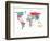 Typography World Map 8-NaxArt-Framed Art Print