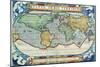 Typus Orbis Terrarum from the Theatre of the World in Apian Projection-Abraham Ortelius-Mounted Art Print