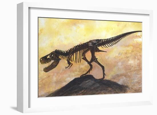 Tyrannosaurus Rex Dinosaur Skeleton-Stocktrek Images-Framed Art Print
