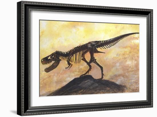 Tyrannosaurus Rex Dinosaur Skeleton-Stocktrek Images-Framed Art Print