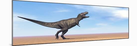 Tyrannosaurus Rex Dinosaur Standing in the Desert-null-Mounted Art Print