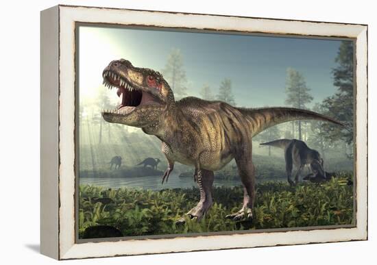 Tyrannosaurus Rex Dinosaur-Roger Harris-Framed Premier Image Canvas