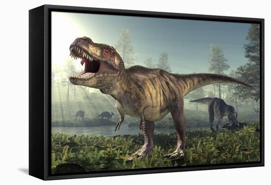 Tyrannosaurus Rex Dinosaur-Roger Harris-Framed Premier Image Canvas