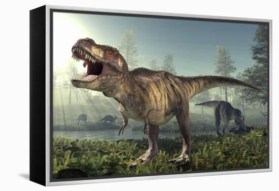 Tyrannosaurus Rex Dinosaur-Roger Harris-Framed Premier Image Canvas