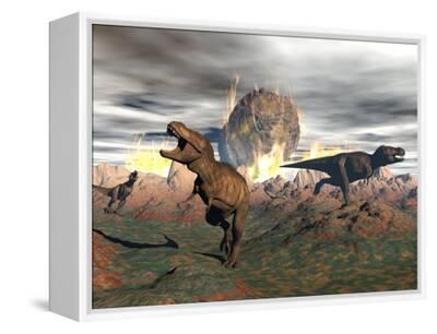 Tyrannosaurus Rex Struggles To Escape From A Meteorite Crash High