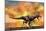 Tyrannosaurus Rex Escaping from a Violent Fire Storm-null-Mounted Art Print