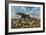 Tyrannosaurus Rex Feeding on a Triceratops Carcass-null-Framed Art Print