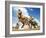 Tyrannosaurus Rex Fighting with Two Triceratops-null-Framed Art Print