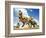 Tyrannosaurus Rex Fighting with Two Triceratops-null-Framed Premium Giclee Print