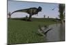 Tyrannosaurus Rex Frightens a Group of Peteinosaurus-null-Mounted Art Print