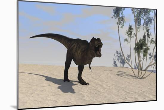 Tyrannosaurus Rex Hunting in an Open Desert-null-Mounted Art Print