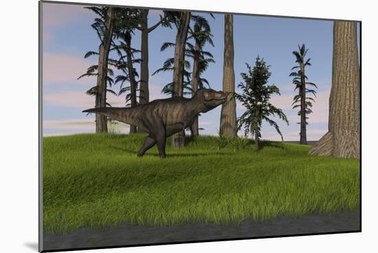 Tyrannosaurus Rex in a Grassy Field-null-Mounted Art Print