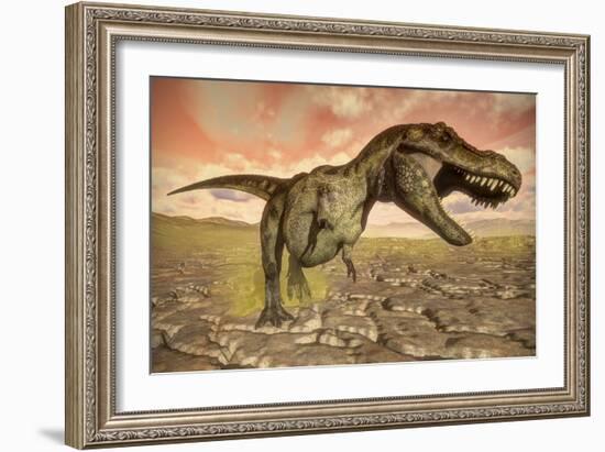 Tyrannosaurus Rex Roaring-Stocktrek Images-Framed Art Print