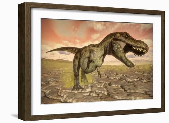 Tyrannosaurus Rex Roaring-Stocktrek Images-Framed Art Print