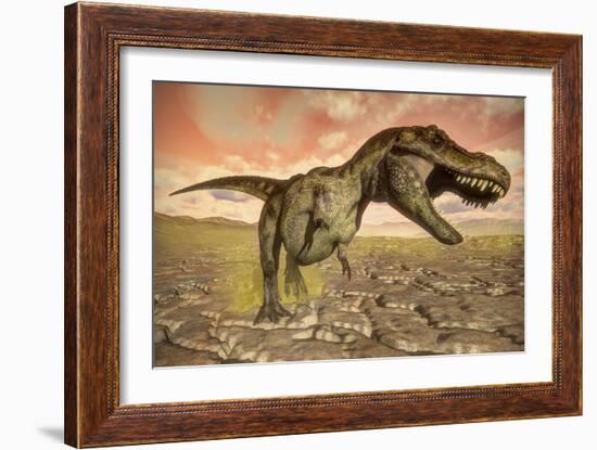 Tyrannosaurus Rex Roaring-Stocktrek Images-Framed Art Print