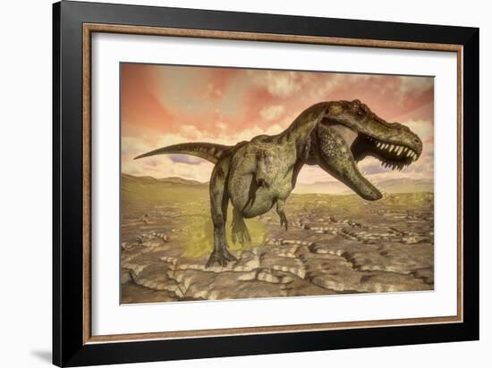 Tyrannosaurus Rex Roaring-Stocktrek Images-Framed Art Print