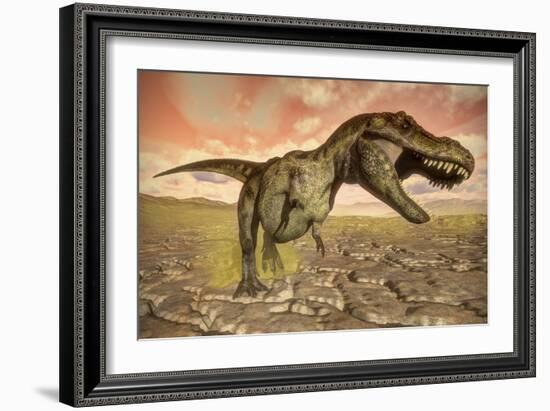 Tyrannosaurus Rex Roaring-Stocktrek Images-Framed Art Print