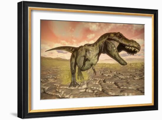 Tyrannosaurus Rex Roaring-Stocktrek Images-Framed Art Print