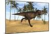 Tyrannosaurus Rex Running in a Prehistoric Environment-null-Mounted Art Print