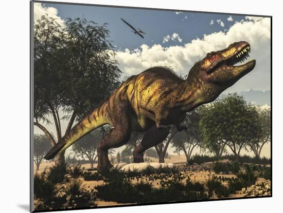 Tyrannosaurus Rex Standing Upon its Eggs to Protect Them-Stocktrek Images-Mounted Art Print