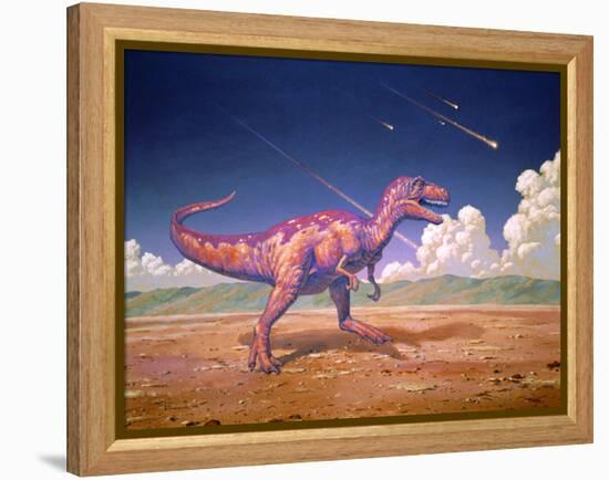 Tyrannosaurus Rex with Meteorites-Joe Tucciarone-Framed Premier Image Canvas