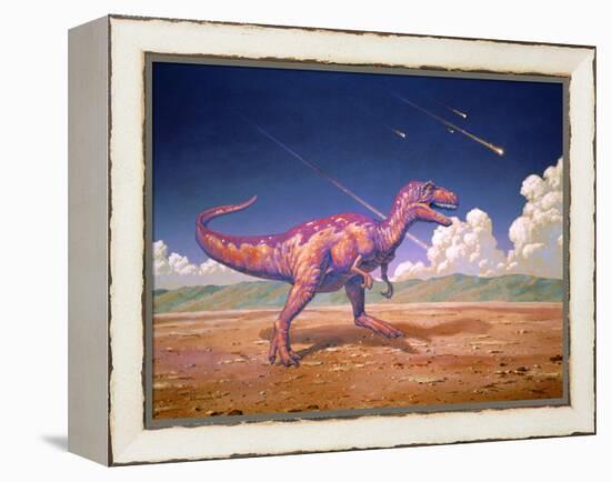 Tyrannosaurus Rex with Meteorites-Joe Tucciarone-Framed Premier Image Canvas