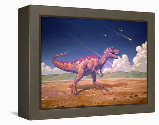 Tyrannosaurus Rex with Meteorites-Joe Tucciarone-Framed Premier Image Canvas