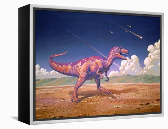 Tyrannosaurus Rex with Meteorites-Joe Tucciarone-Framed Premier Image Canvas