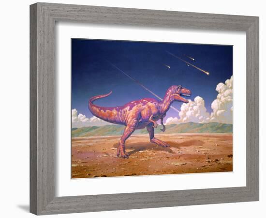 Tyrannosaurus Rex with Meteorites-Joe Tucciarone-Framed Photographic Print