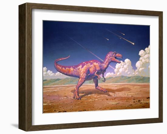 Tyrannosaurus Rex with Meteorites-Joe Tucciarone-Framed Photographic Print