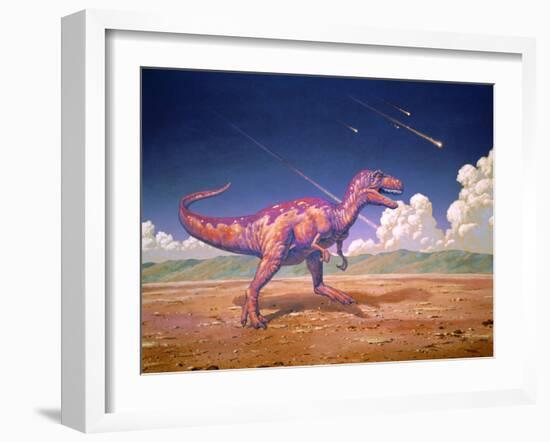 Tyrannosaurus Rex with Meteorites-Joe Tucciarone-Framed Photographic Print