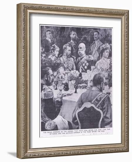 Tzar of Russia and the Austrian Emperor at a Banquet before the War-Charles Mills Sheldon-Framed Giclee Print