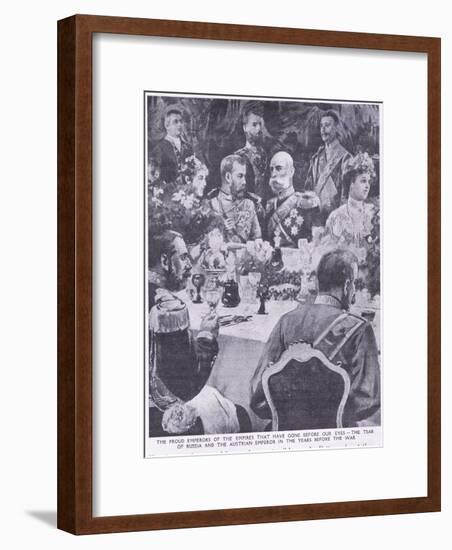 Tzar of Russia and the Austrian Emperor at a Banquet before the War-Charles Mills Sheldon-Framed Giclee Print