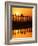 U Bein Bridge (Longest Teak Bridge in the World) at Sunset , Amarapura, Mandalay, Burma (Myanmar)-Nadia Isakova-Framed Photographic Print