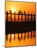 U Bein Bridge (Longest Teak Bridge in the World) at Sunset , Amarapura, Mandalay, Burma (Myanmar)-Nadia Isakova-Mounted Photographic Print