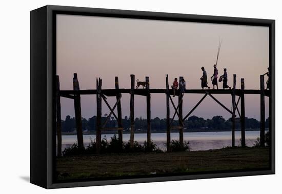 U Bein Bridge, Taungthman Lake, U Bein, Amarapura, Myanmar (Burma), Asia-Nathalie Cuvelier-Framed Premier Image Canvas