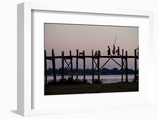 U Bein Bridge, Taungthman Lake, U Bein, Amarapura, Myanmar (Burma), Asia-Nathalie Cuvelier-Framed Photographic Print