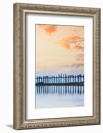 U Bein Teak Bridge and the Taungthaman Lake Near Amarapura, Mandalay, Myanmar (Burma)-Alex Robinson-Framed Photographic Print