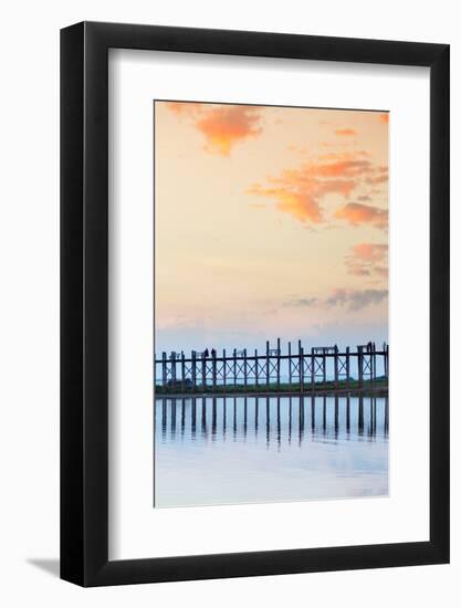 U Bein Teak Bridge and the Taungthaman Lake Near Amarapura, Mandalay, Myanmar (Burma)-Alex Robinson-Framed Photographic Print