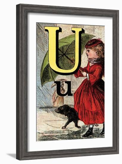 U For the Umbrella That Keeps Off the Rain-Edmund Evans-Framed Art Print