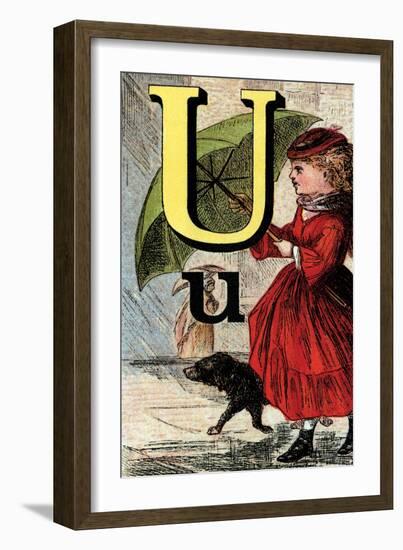 U For the Umbrella That Keeps Off the Rain-Edmund Evans-Framed Art Print